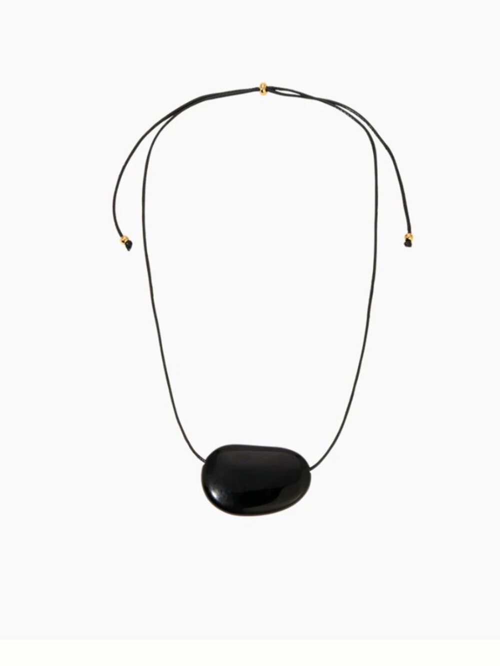 Heaven Mayhem JULIA STATEMENT NECKLACE Onyx Stone Bead Black New in Box